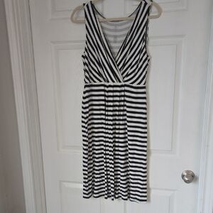 St. John's Bay Black and White Striped Midi Dress